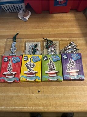 Dr. Seuss The Cat in the Hat Silver Plated Ornaments (Set of 4)